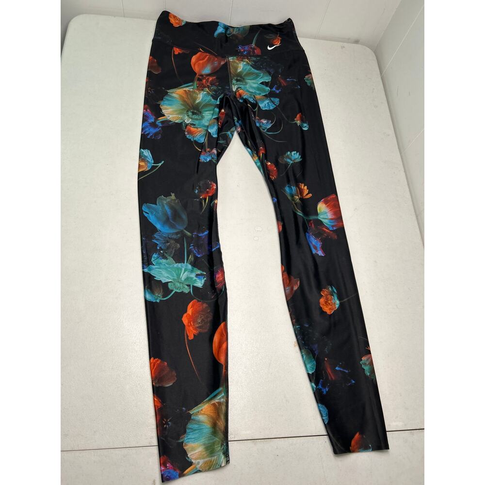 Nike Black Floral Print Leggings - Picture 2 of 6
